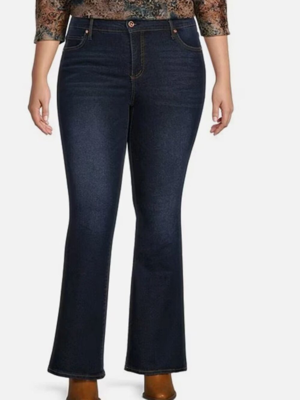 CODE BLEU Plus Size-14 Chelsea Stretch Boot Cut Leg Denim Jeans High Rise NWT